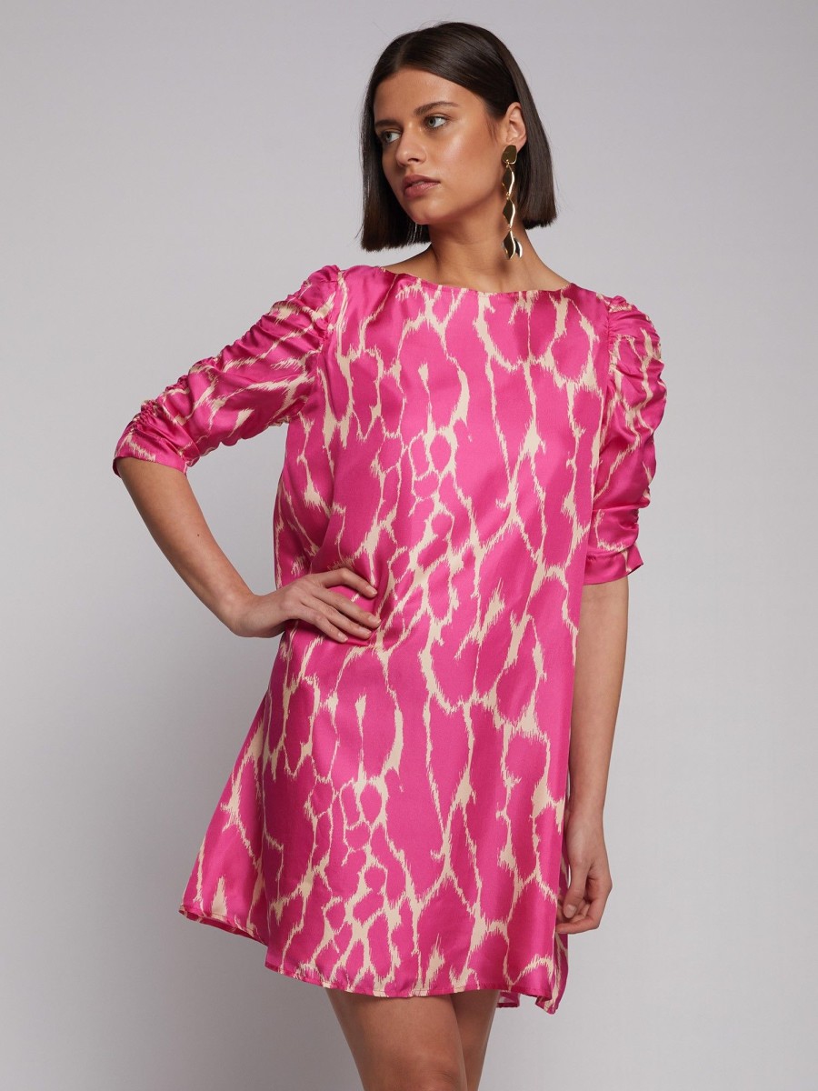 Mujer Vilagallo  | Vestido Manon Pink Art Silk Print