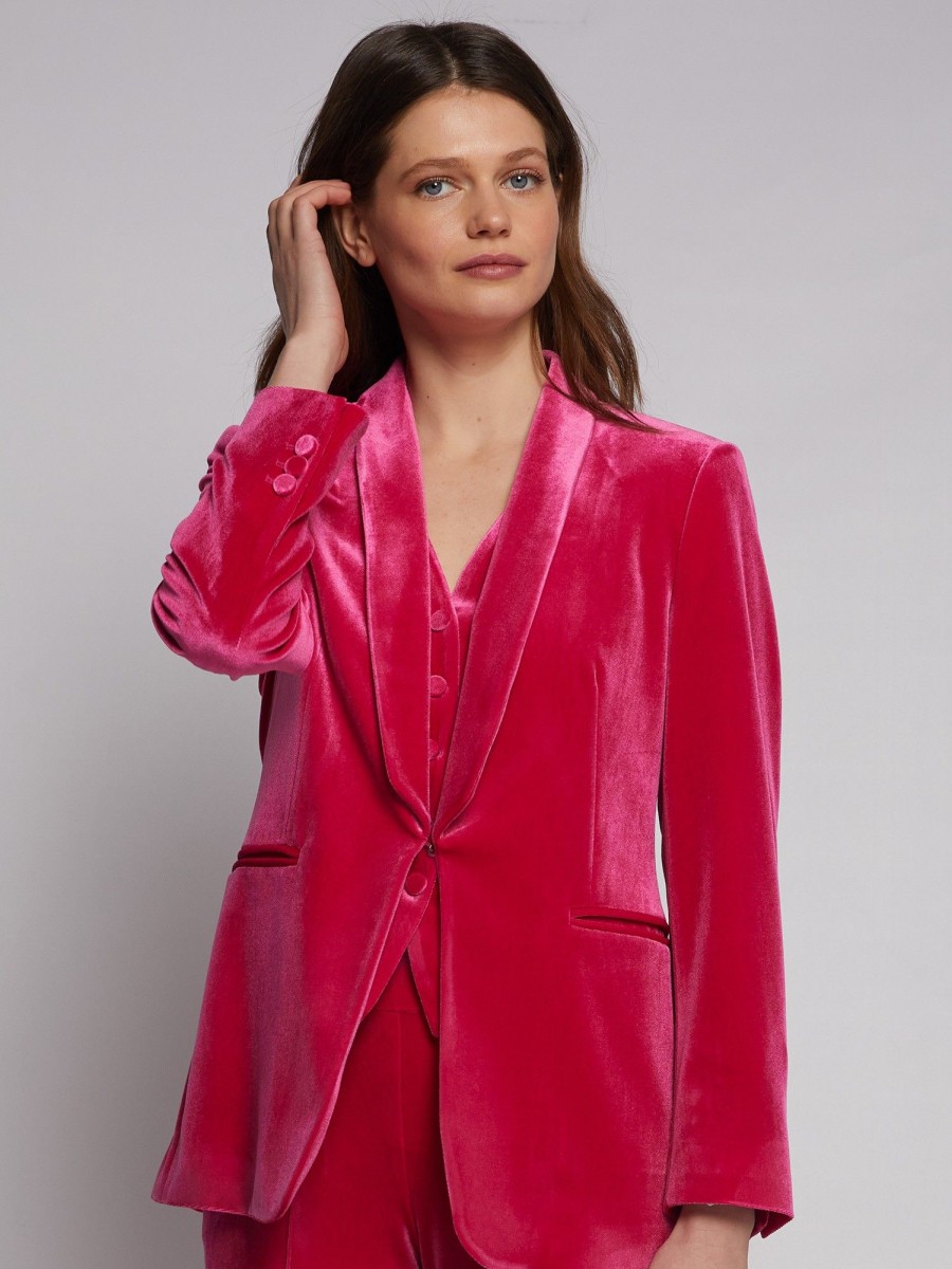 Mujer Vilagallo  | Chaqueta Smoking Pink Velvet