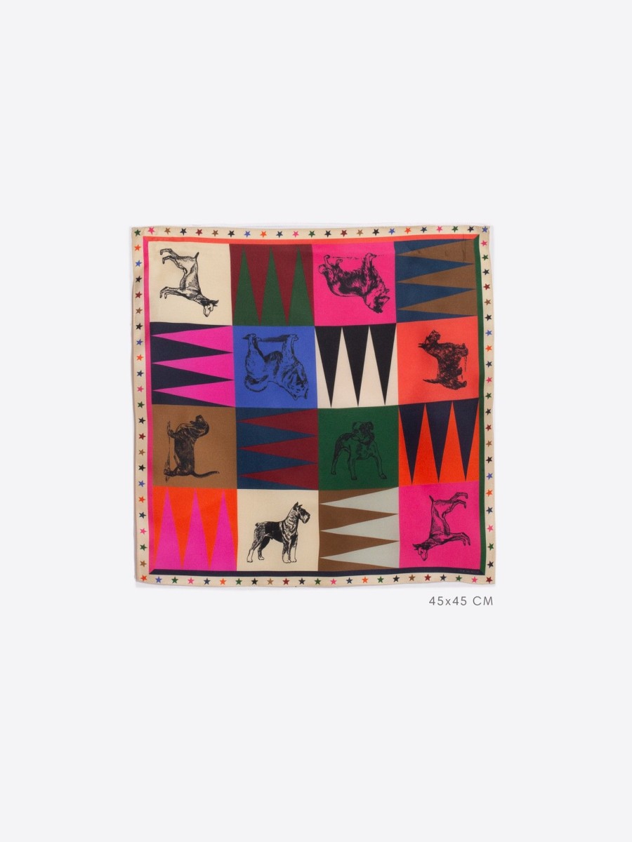 Mujer Vilagallo  | Foulard Silk Mini Pure Silk Dog Print