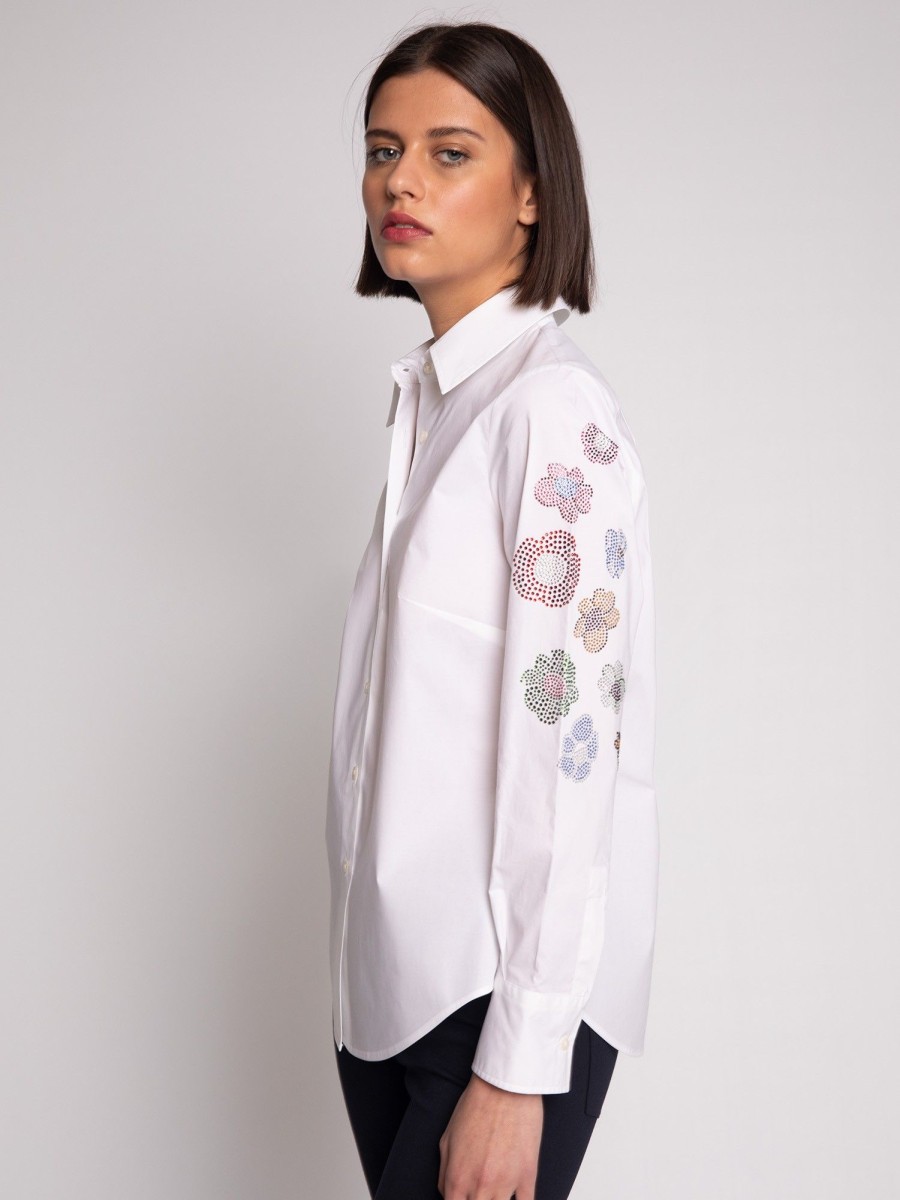 Mujer Vilagallo  | Camisa Mafalda Strass White Poplin